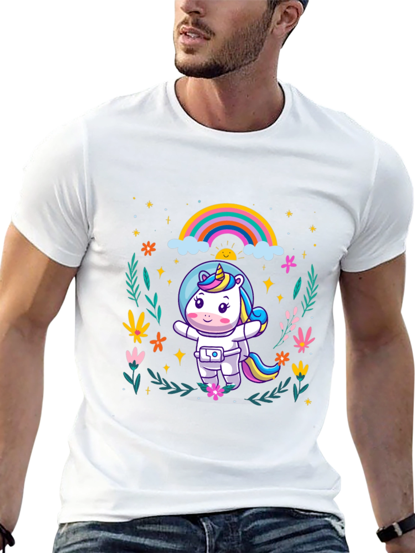 Unicorn Astronaut Graphic T-Shirt