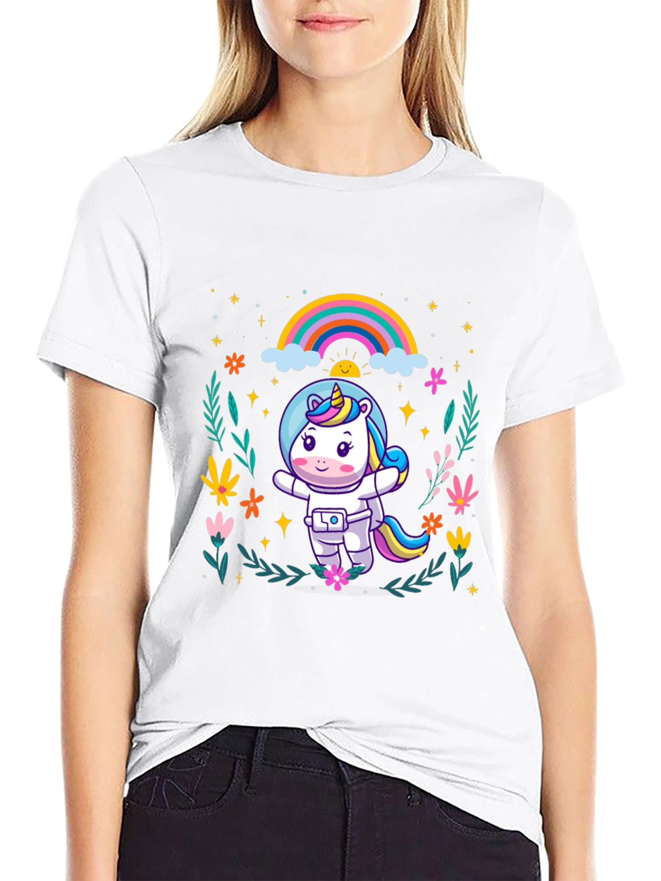 Unicorn Astronaut Graphic T-Shirt