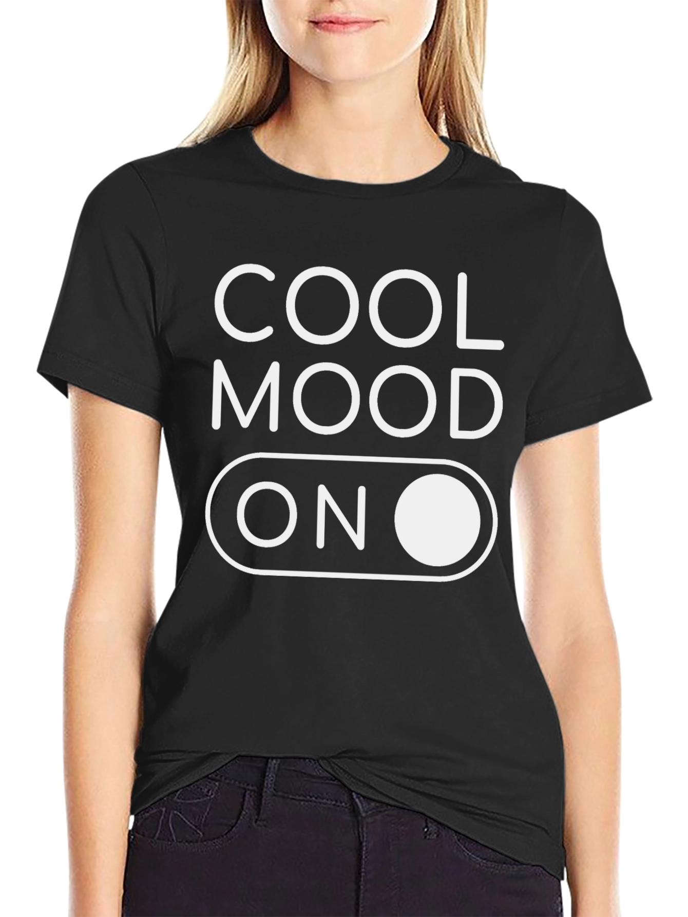 Cool Mood On Black Graphic T-Shirt