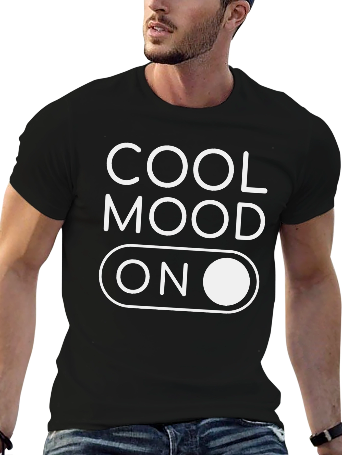 Cool Mood On Black Graphic T-Shirt