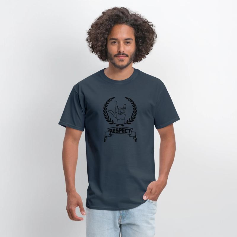 Respect sign in laurel wreath Hand gesture respect