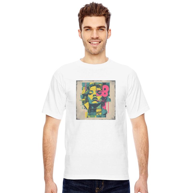 Retro 90s Pop Art Vibe Style Neon Portrait