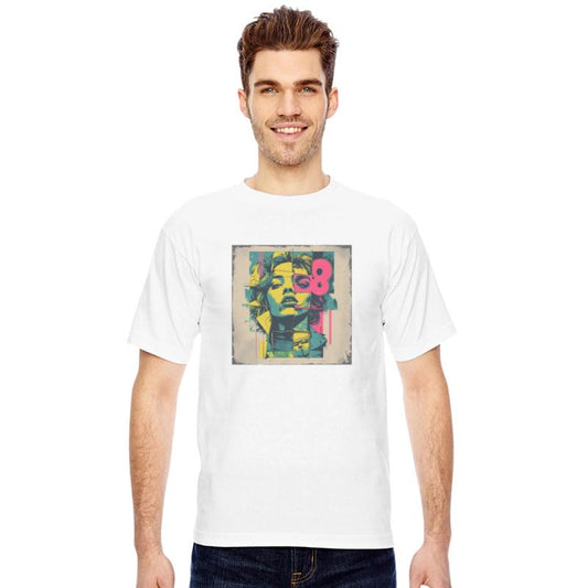 Retro 90s Pop Art Vibe Style Neon Portrait