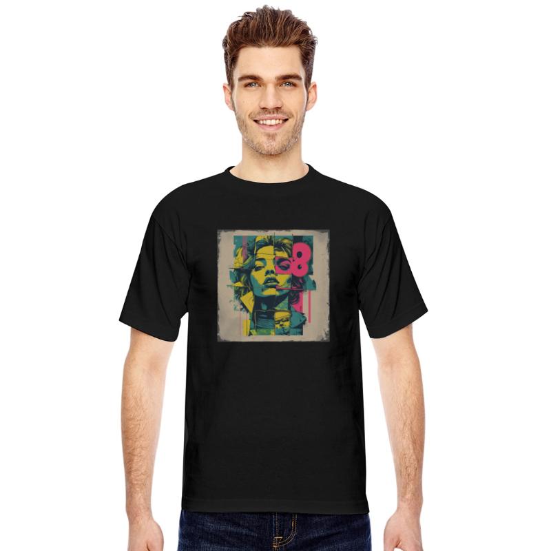 Retro 90s Pop Art Vibe Style Neon Portrait
