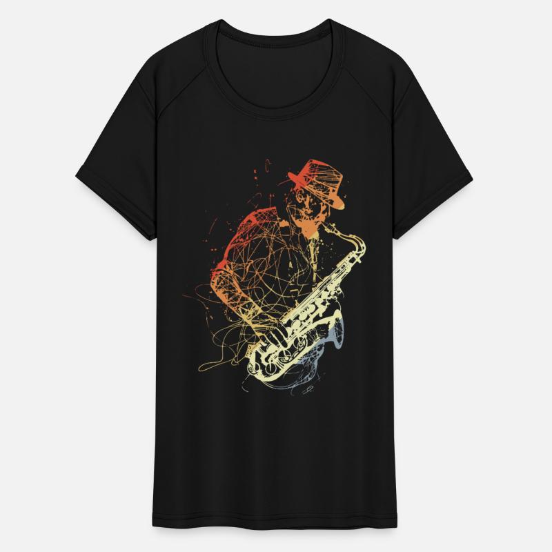 Retro Saxophone Player Drawing