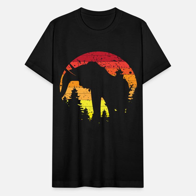 Retro Sunset Silhouette Woolly Mammoth