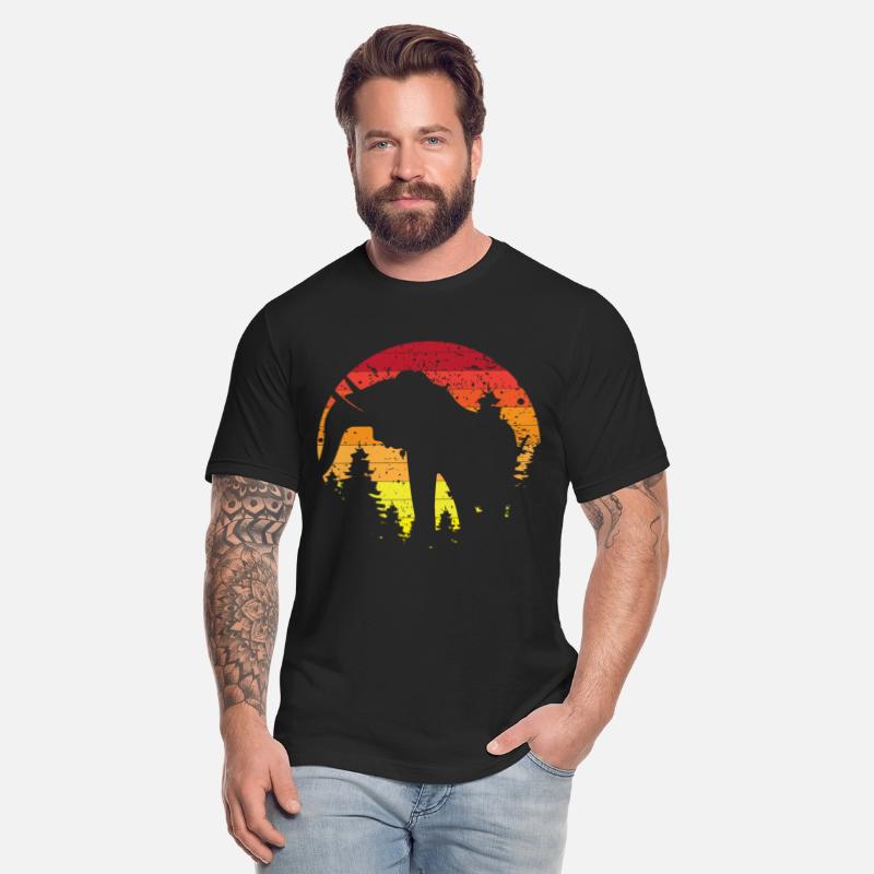 Retro Sunset Silhouette Woolly Mammoth