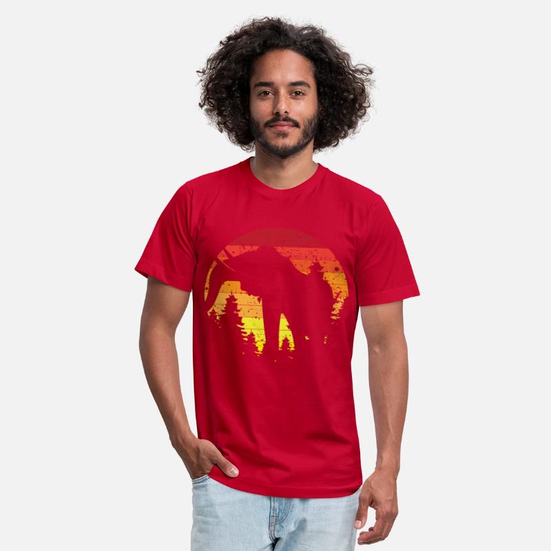 Retro Sunset Silhouette Woolly Mammoth