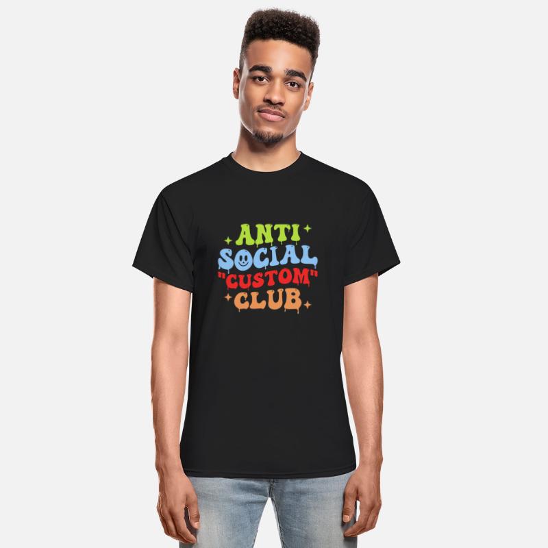 Retro Wavy Anti Custom Club For Dark Shirt