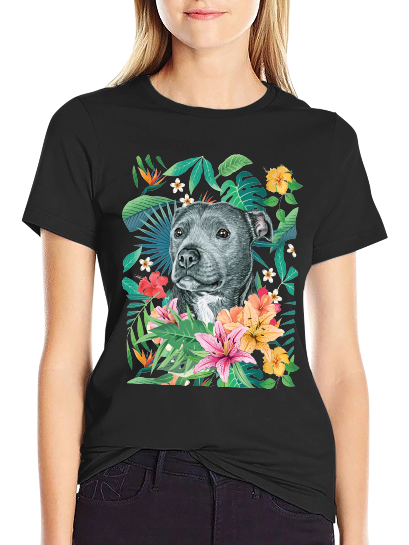 Tropical Pitbull Graphic Tee