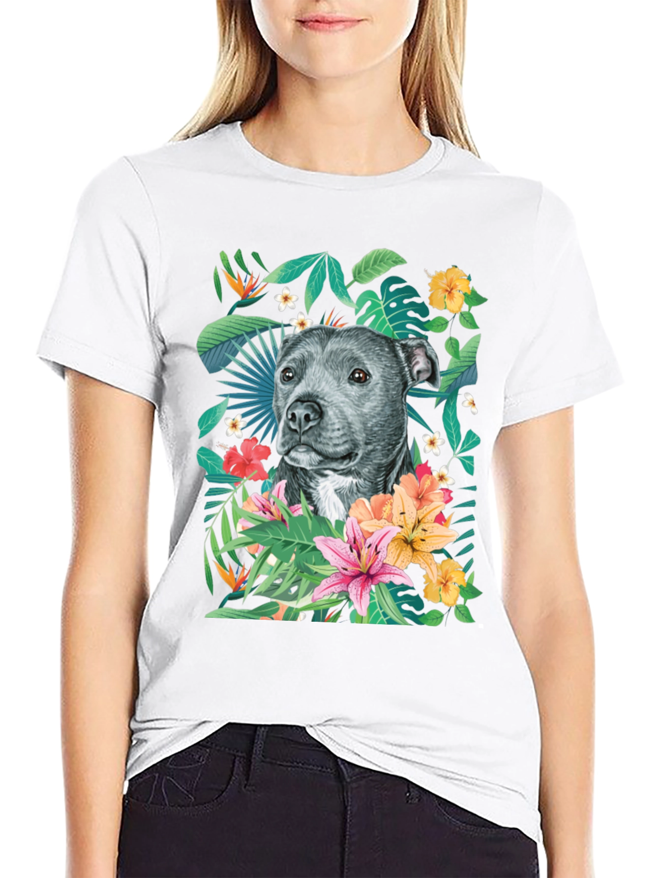 Tropical Pitbull Graphic Tee