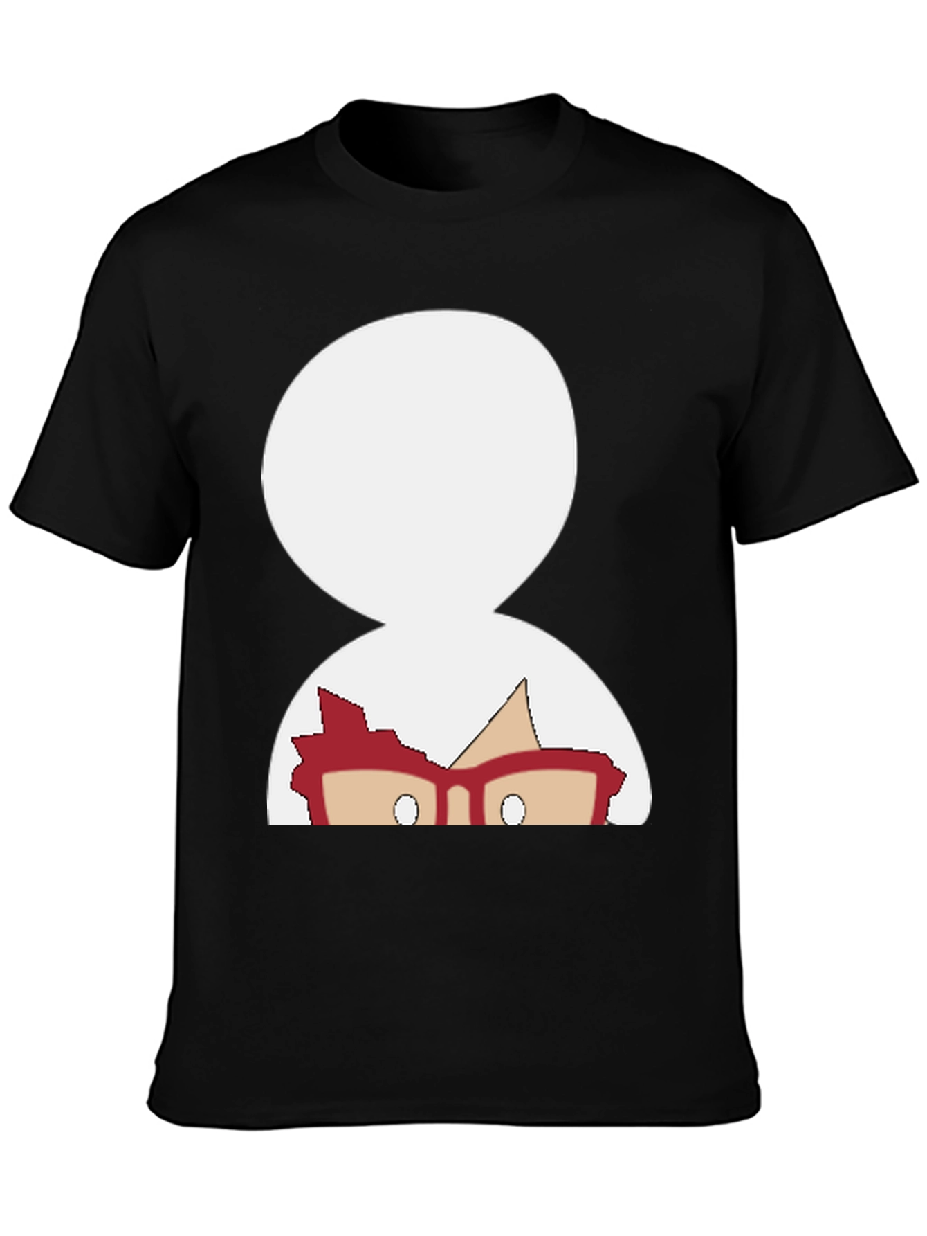 Black T-Shirt with Funny Cartoon Graphic