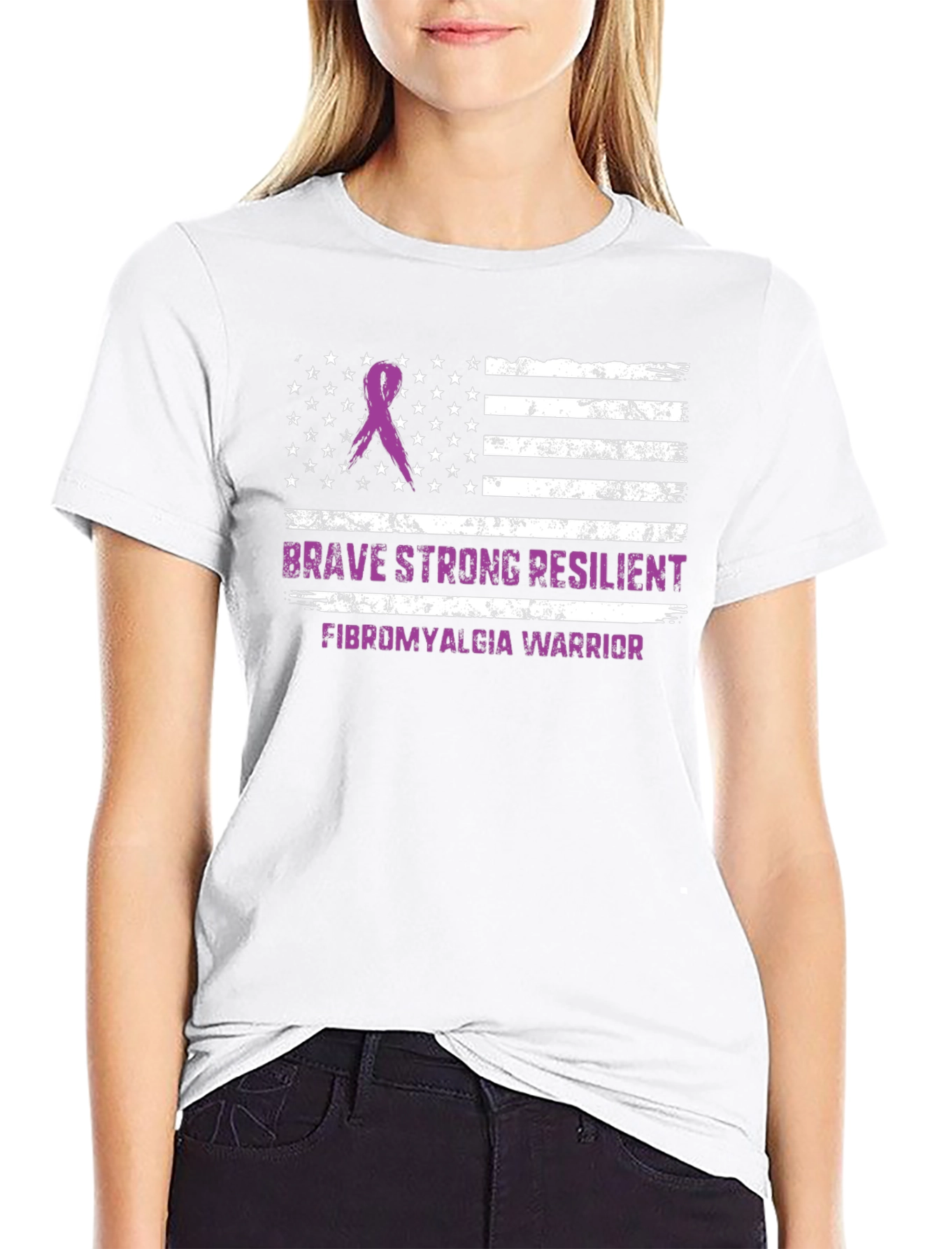 Brave Strong Fibromyalgia Awareness T-Shirt