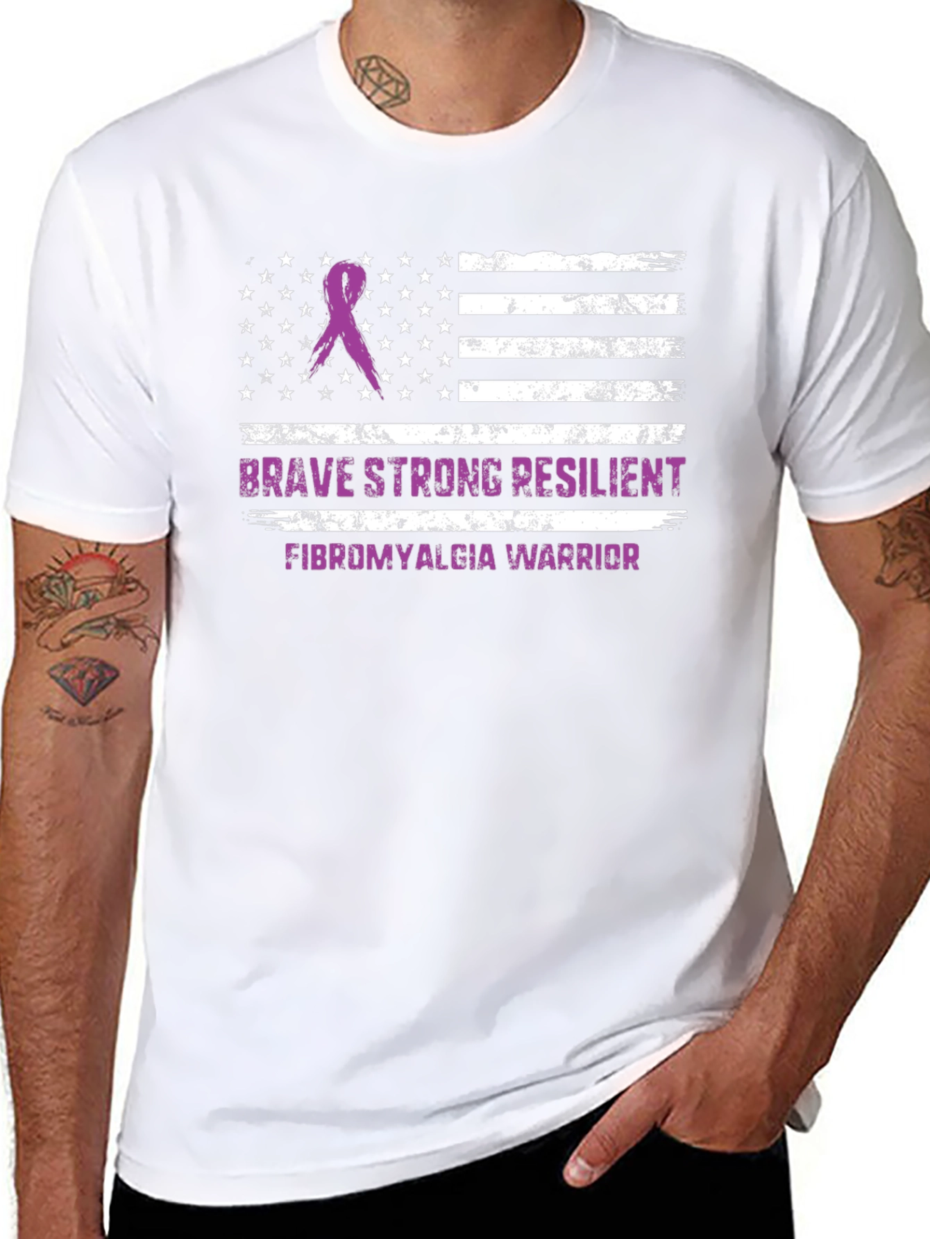 Brave Strong Fibromyalgia Awareness T-Shirt