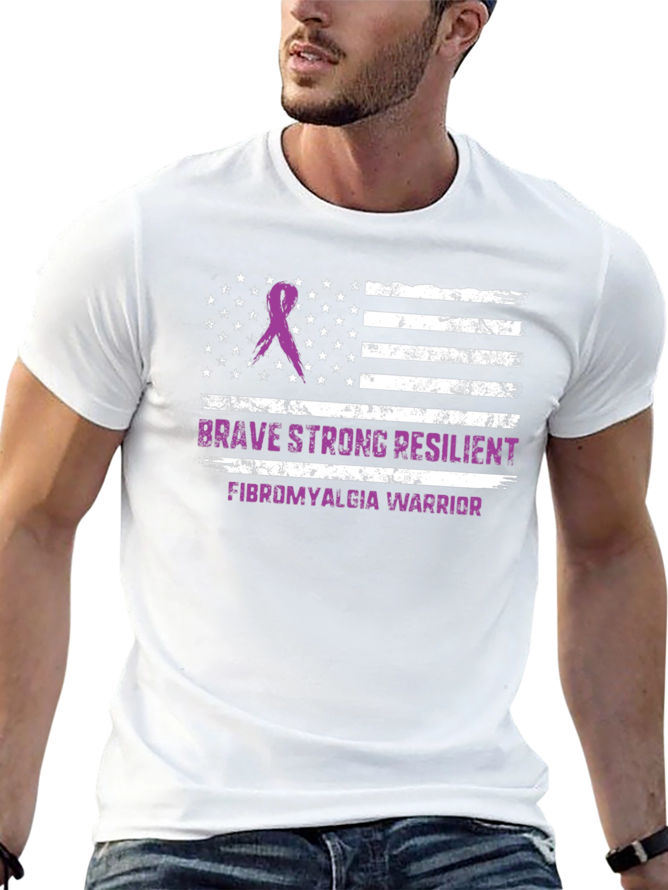 Brave Strong Fibromyalgia Awareness T-Shirt