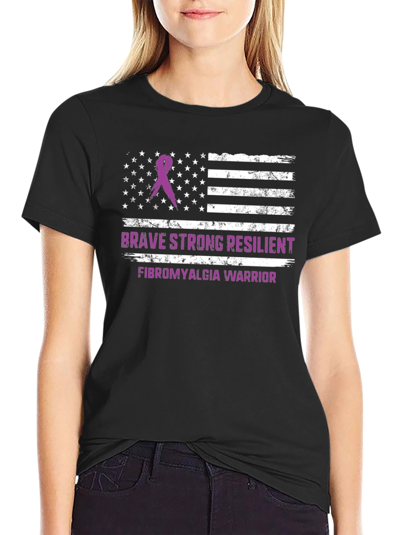 Brave Strong Fibromyalgia Awareness T-Shirt
