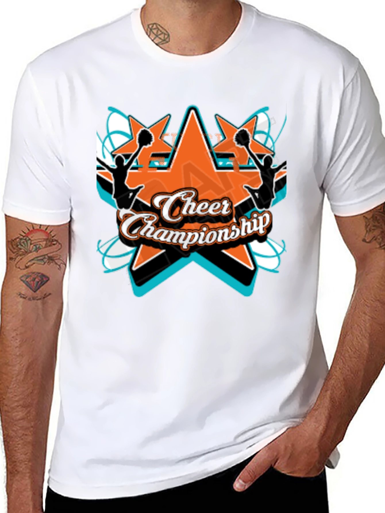 Cheer Championship Graphic Tee - Black Cotton