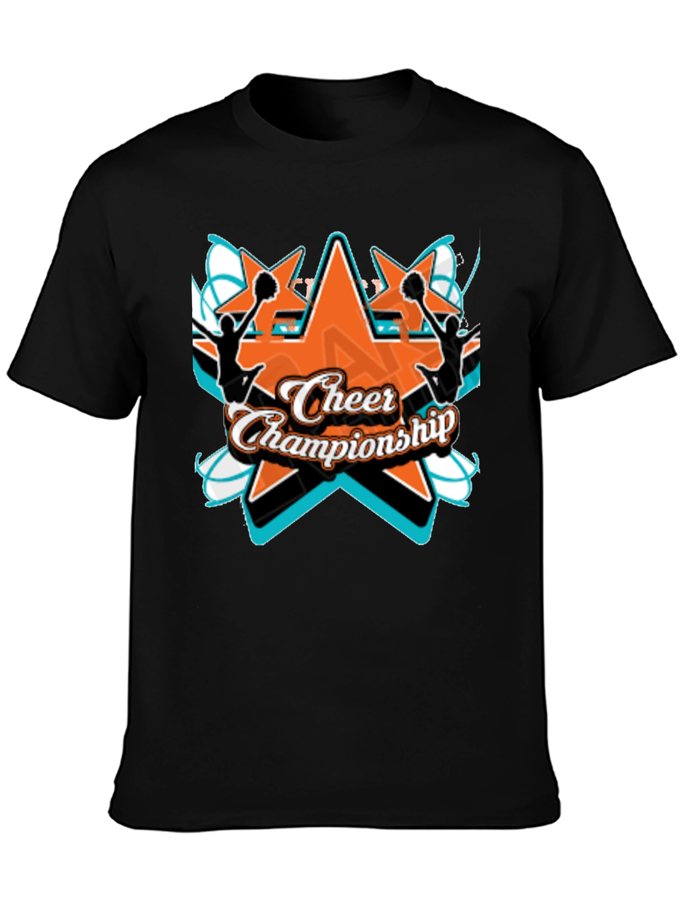 Cheer Championship Graphic Tee - Black Cotton
