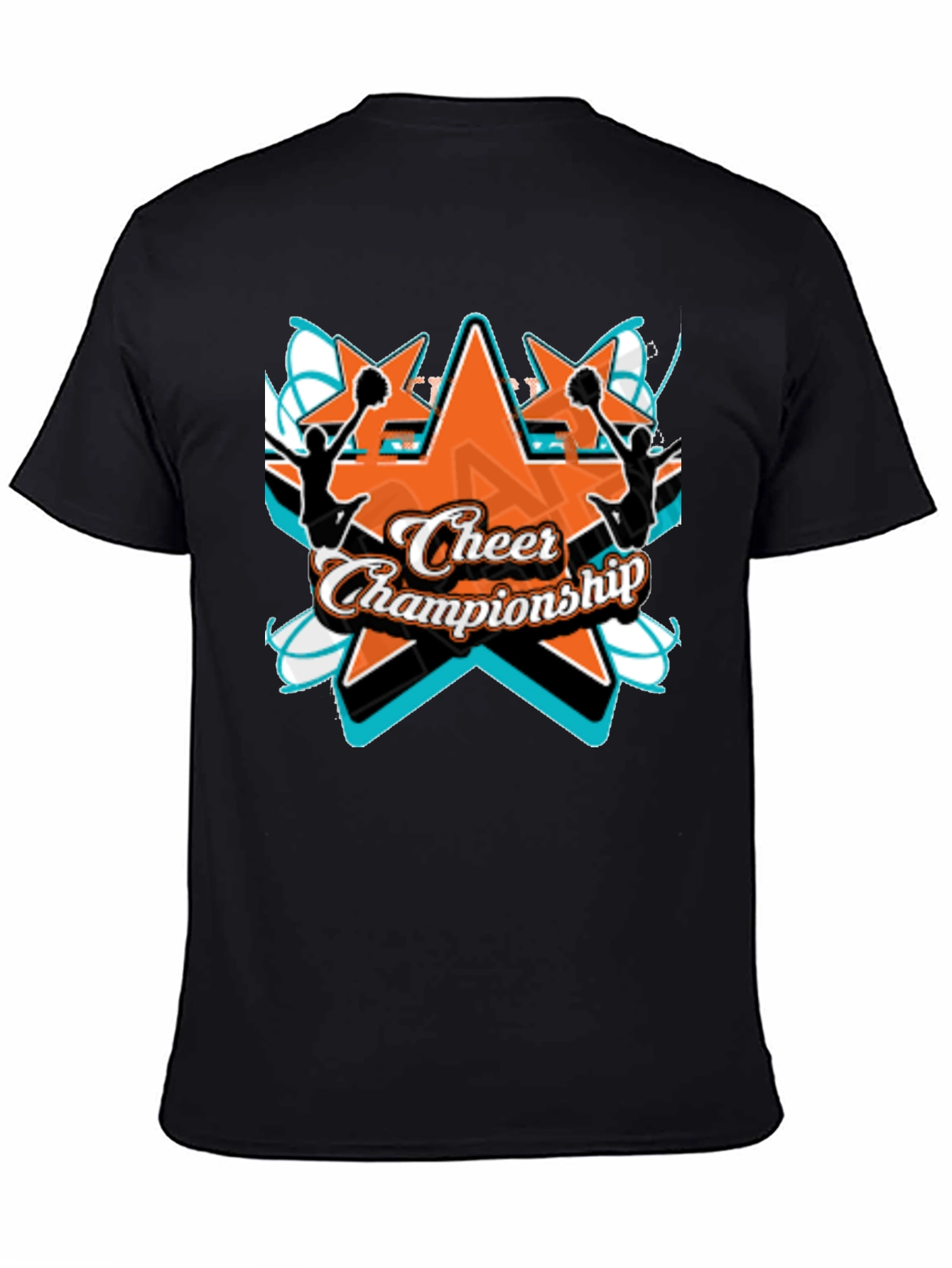 Cheer Championship Graphic Tee - Black Cotton