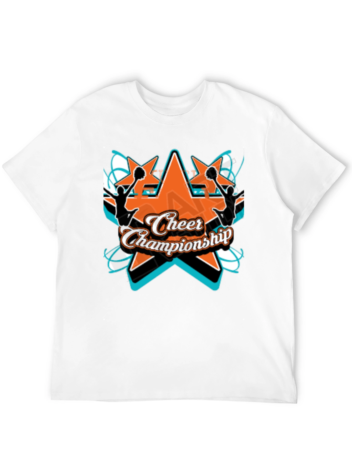 Cheer Championship Graphic Tee - Black Cotton