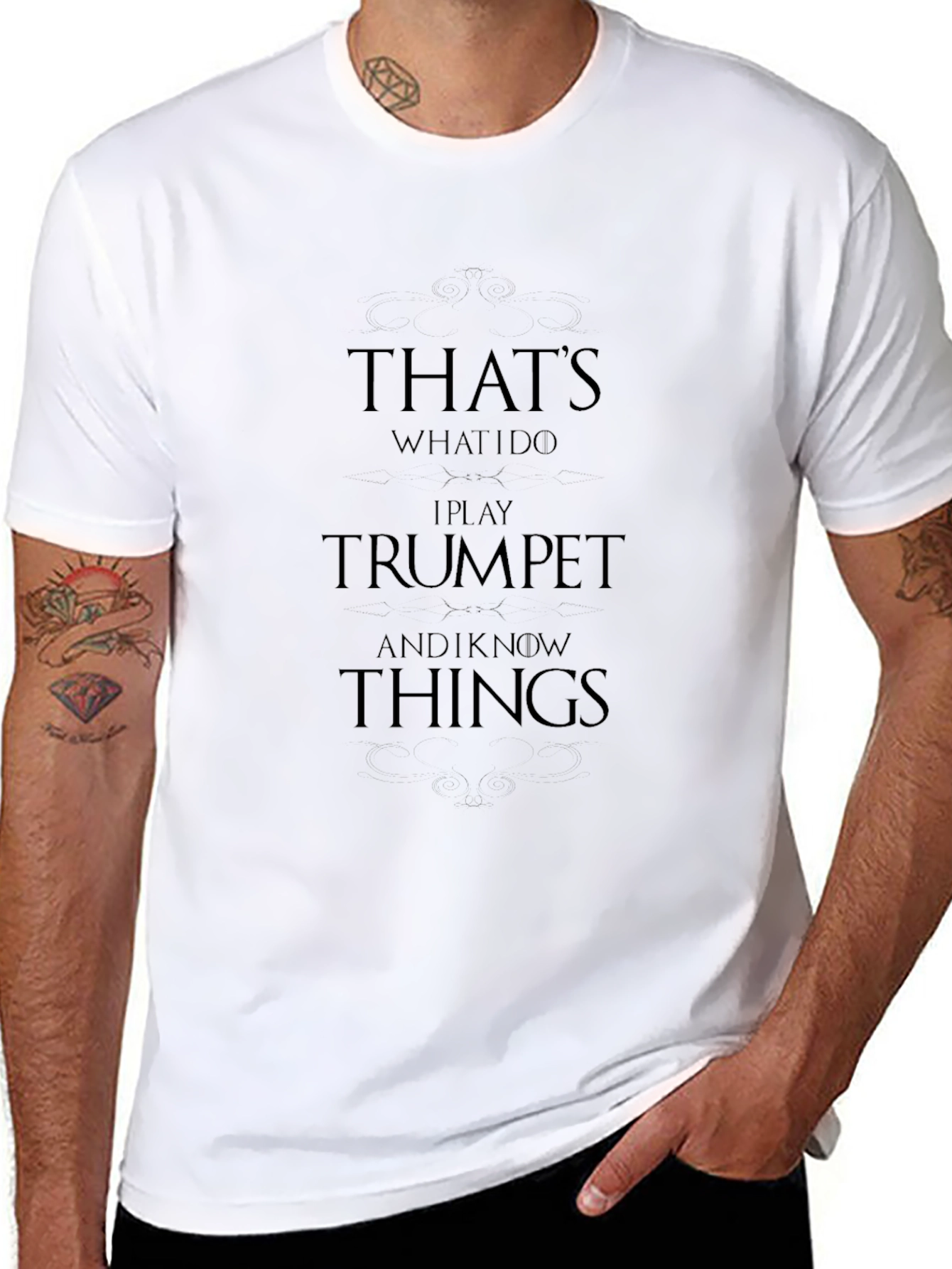 Trumpet Player Black T-Shirt Funny Musician Tee