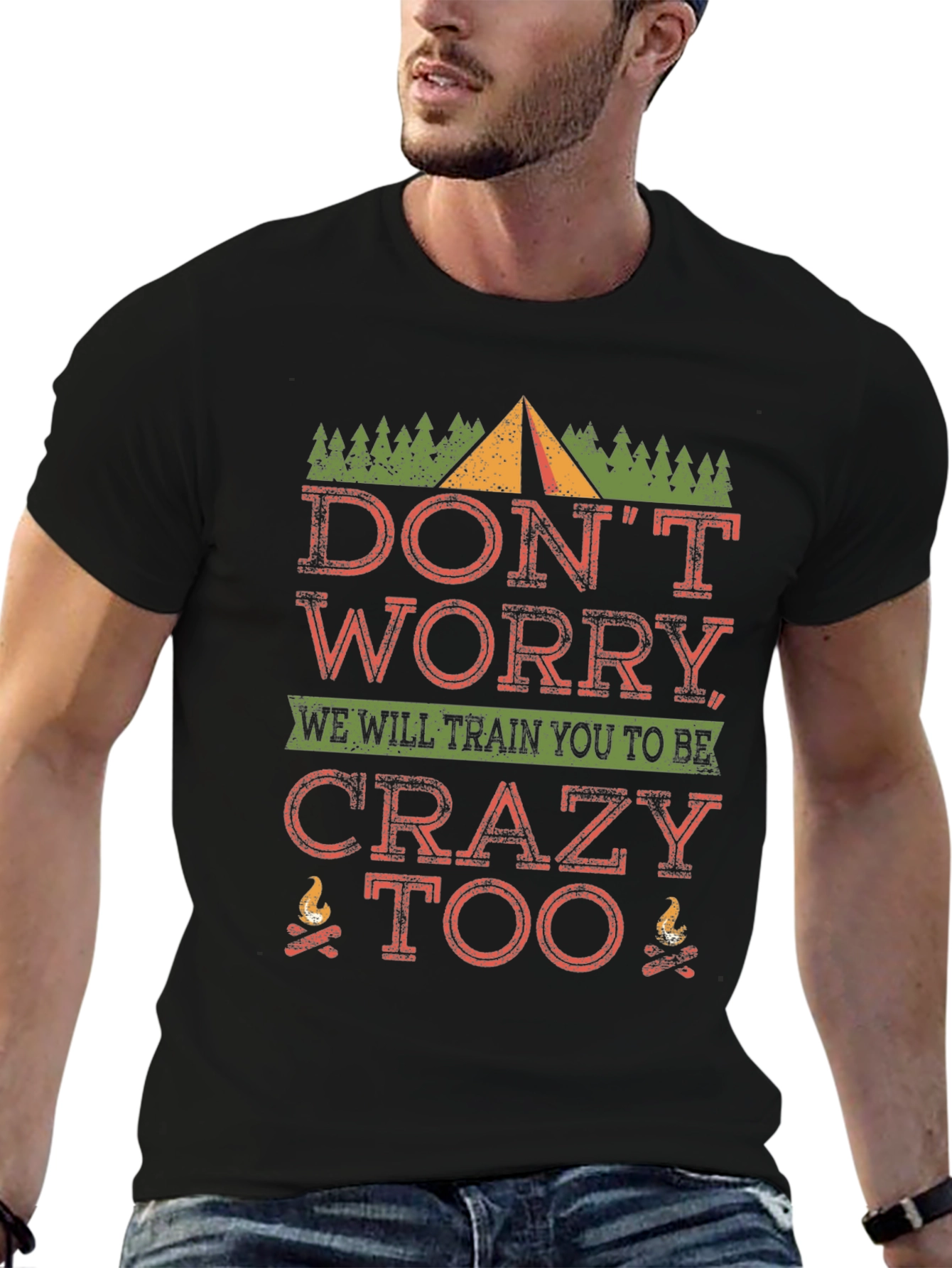 Crazy Too Camping T-Shirt - Funny Outdoor Tee