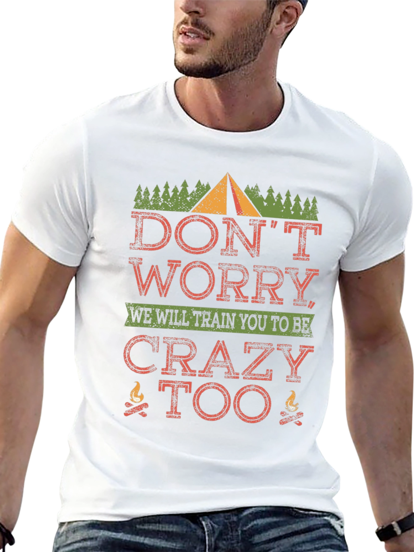 Crazy Too Camping T-Shirt - Funny Outdoor Tee