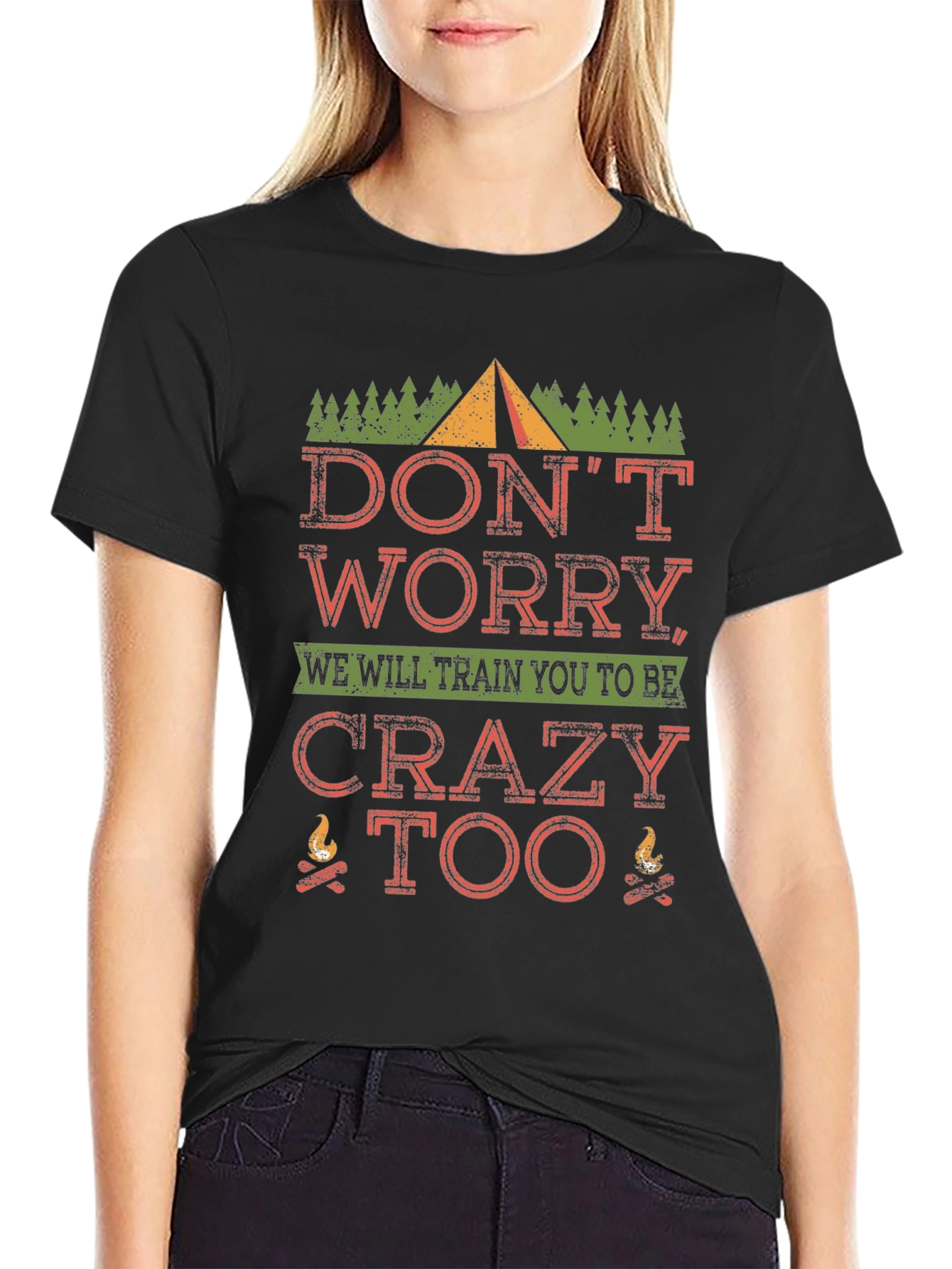Crazy Too Camping T-Shirt - Funny Outdoor Tee