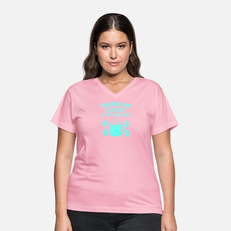Running on Coffee Tiny Screams Busy Mom Gift Shirt