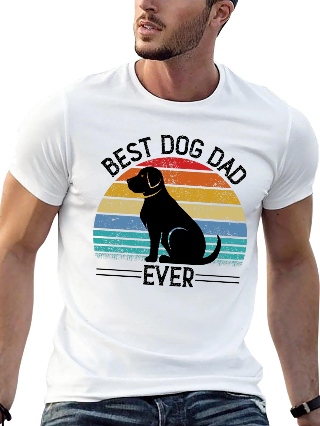 Best Dog Dad Ever T-Shirt - Retro Style