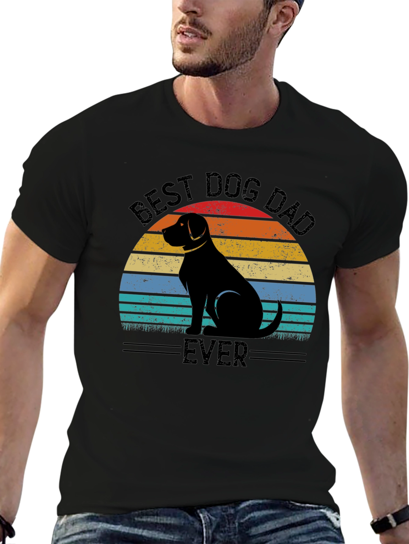 Best Dog Dad Ever T-Shirt - Retro Style