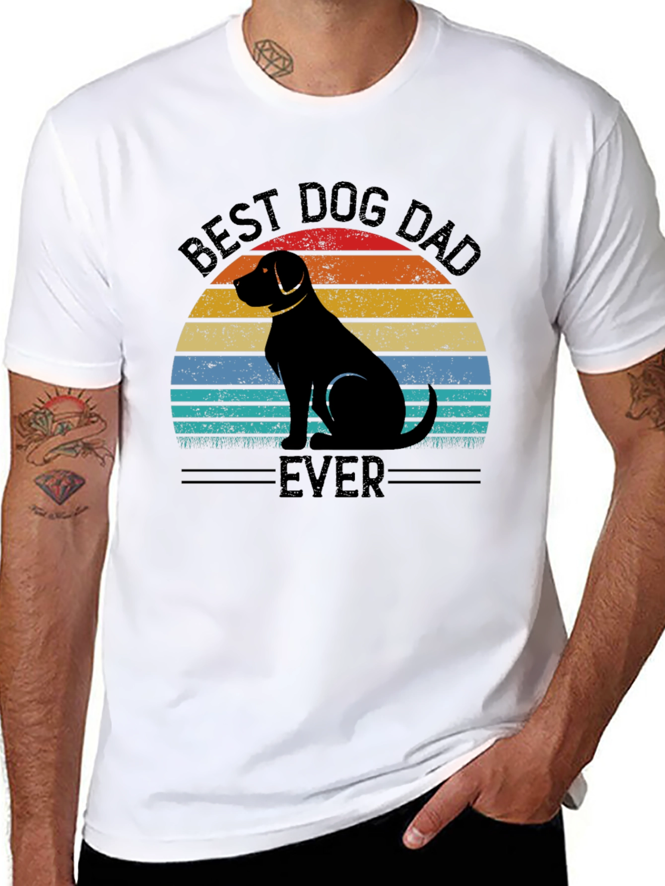 Best Dog Dad Ever T-Shirt - Retro Style