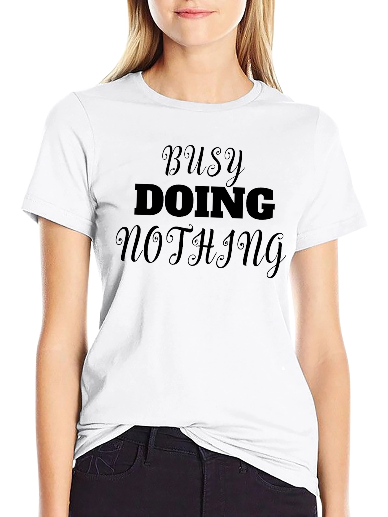 Busy Doing Nothing Black T-Shirt
