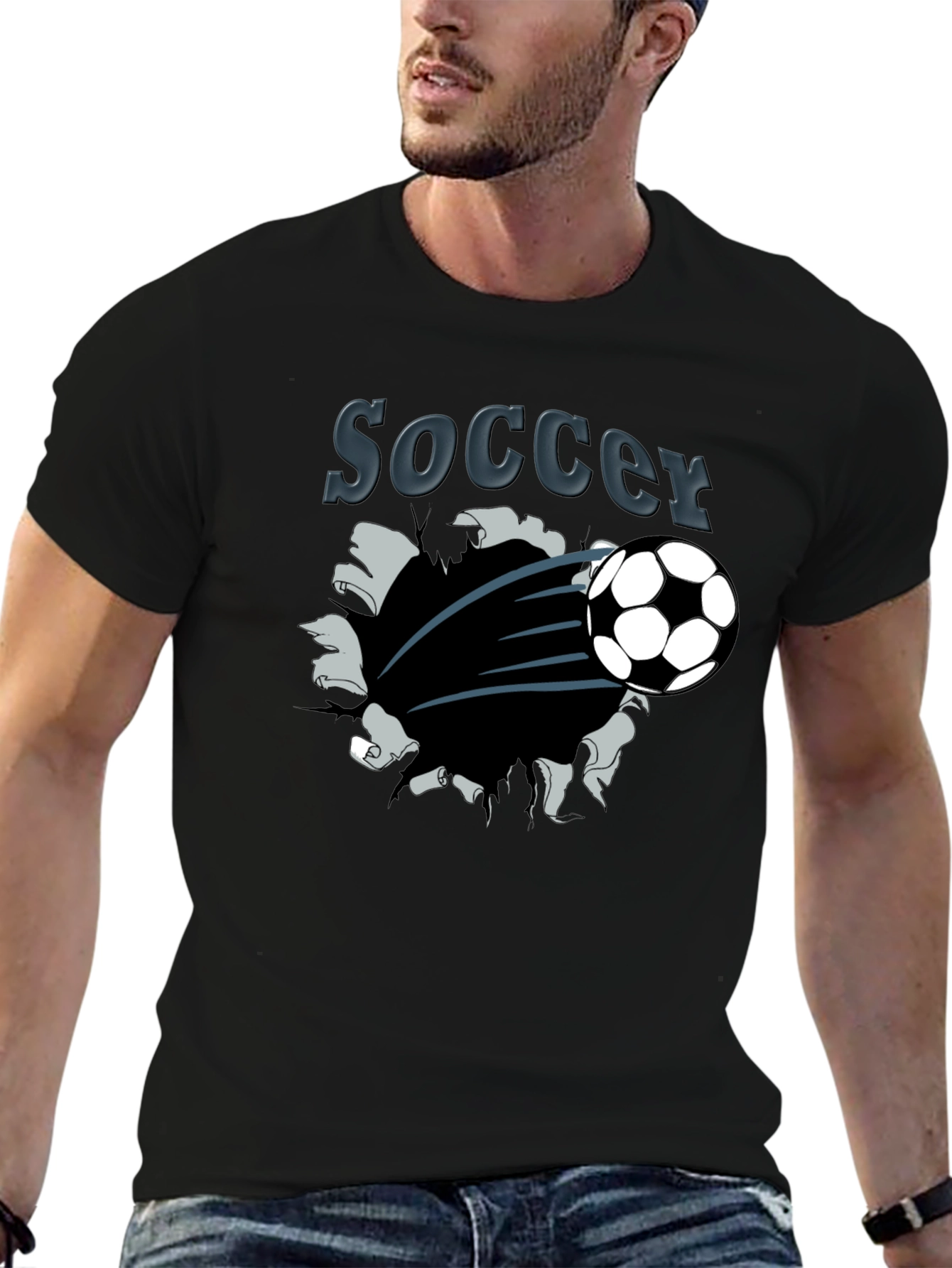 Soccer Graphic T-Shirt - Black