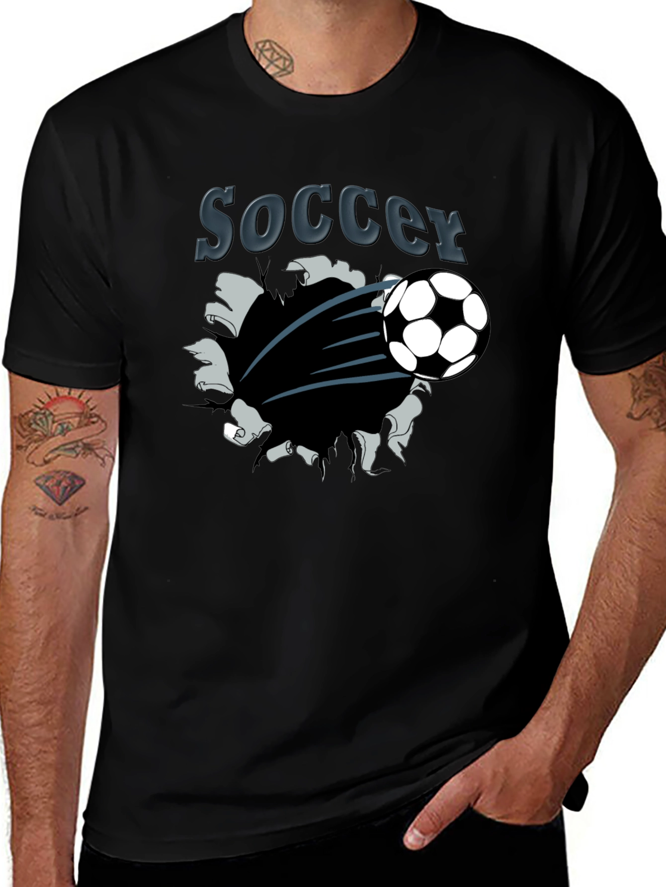 Soccer Graphic T-Shirt - Black