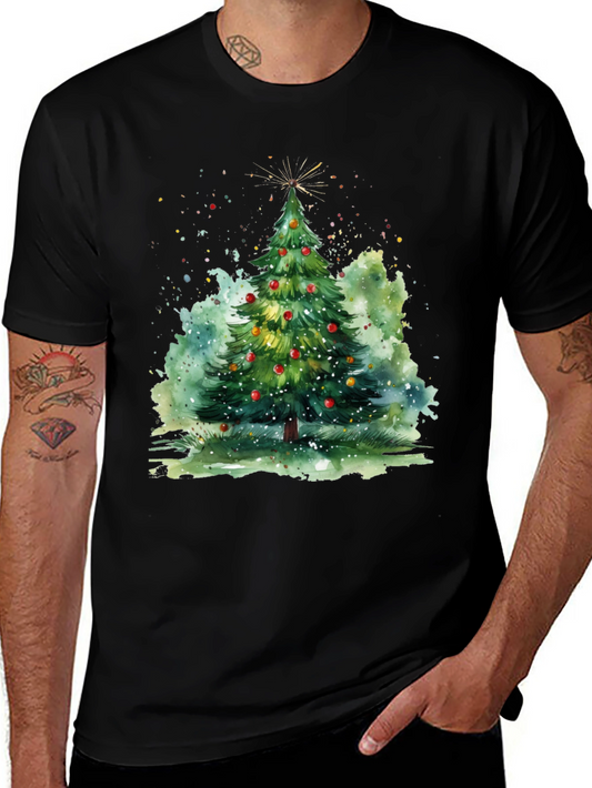 Christmas Tree Watercolor Graphic Tee