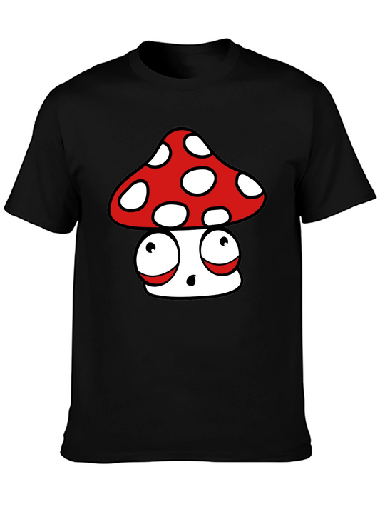 Cartoon Mushroom Graphic T-Shirt