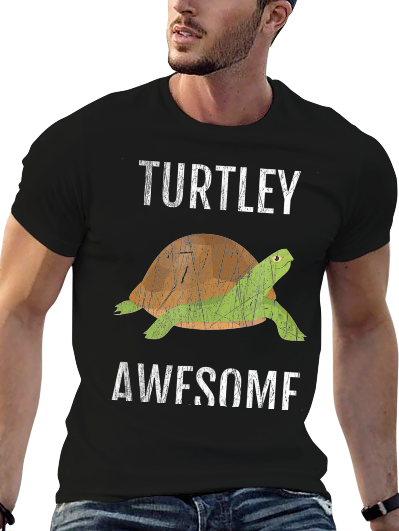Turtley Awesome Graphic Tee - Black Cotton T-Shirt