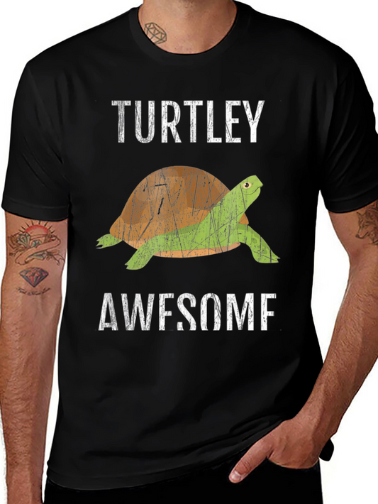Turtley Awesome Graphic Tee - Black Cotton T-Shirt