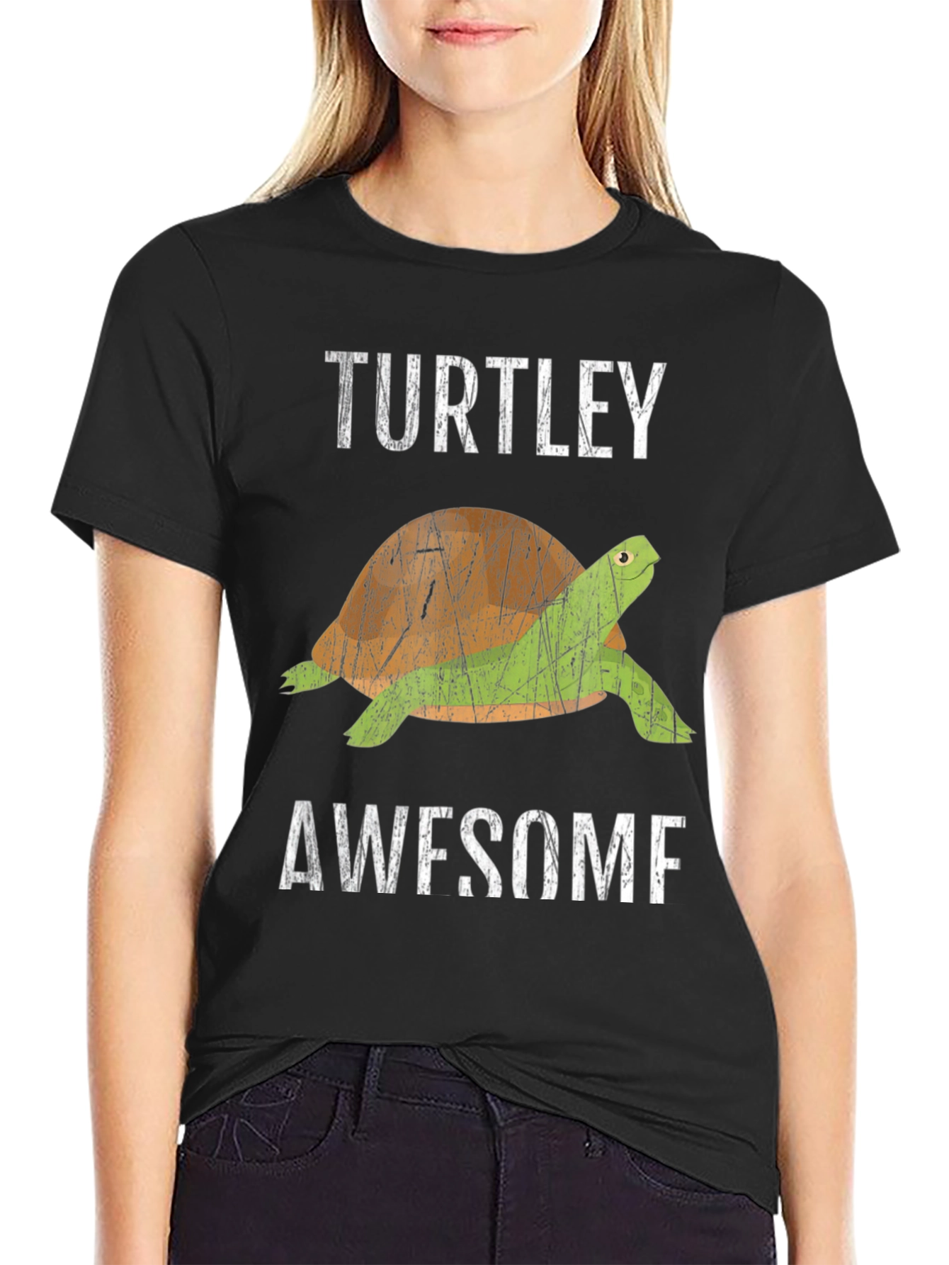 Turtley Awesome Graphic Tee - Black Cotton T-Shirt
