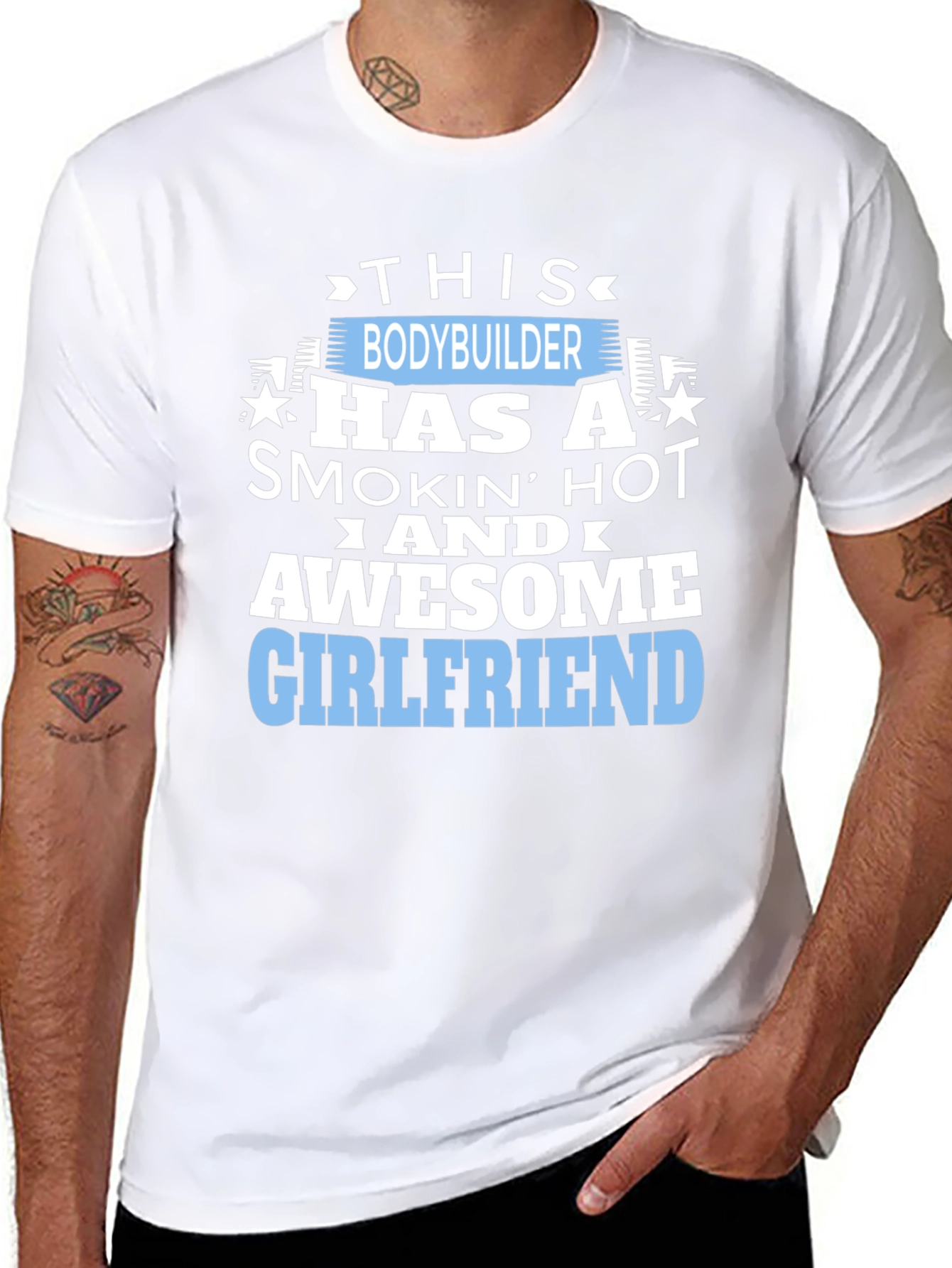 Bodybuilder Awesome Girlfriend Funny Graphic T-Shirt