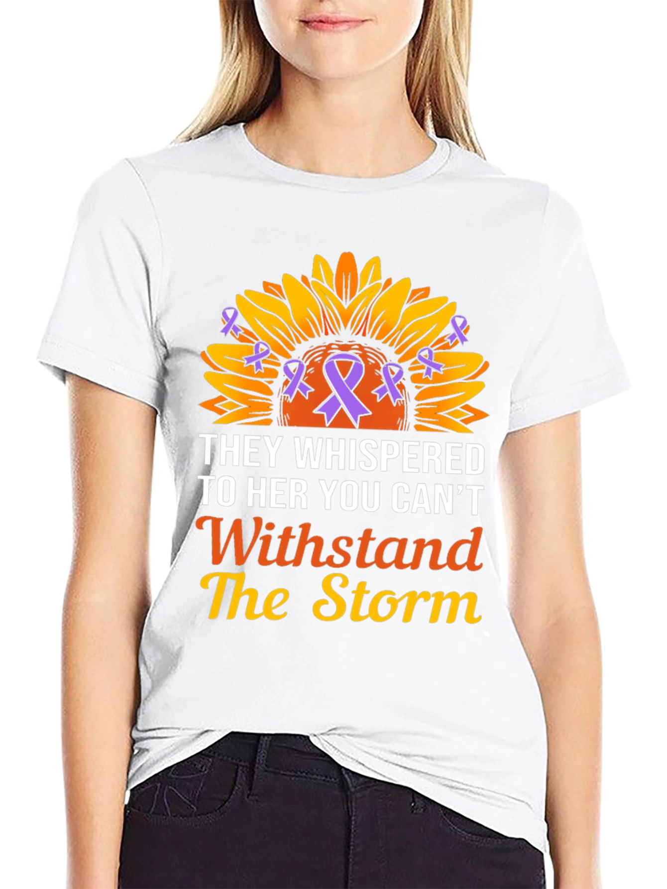 They Whispered T-Shirt Sunflower Ribbon