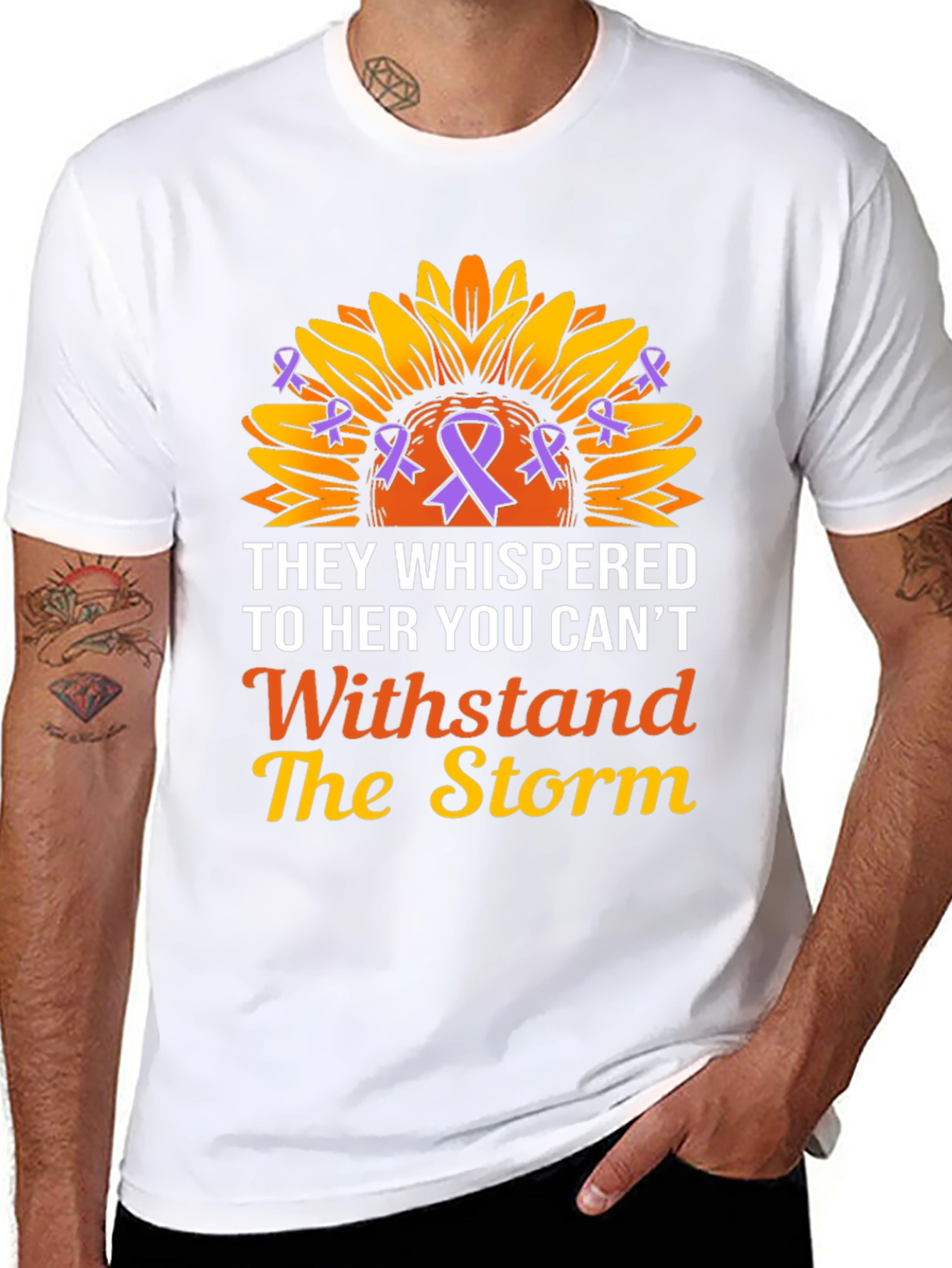 They Whispered T-Shirt Sunflower Ribbon