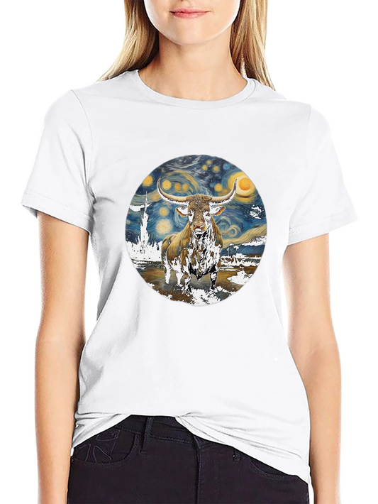 Starry Night Bull Graphic Tee