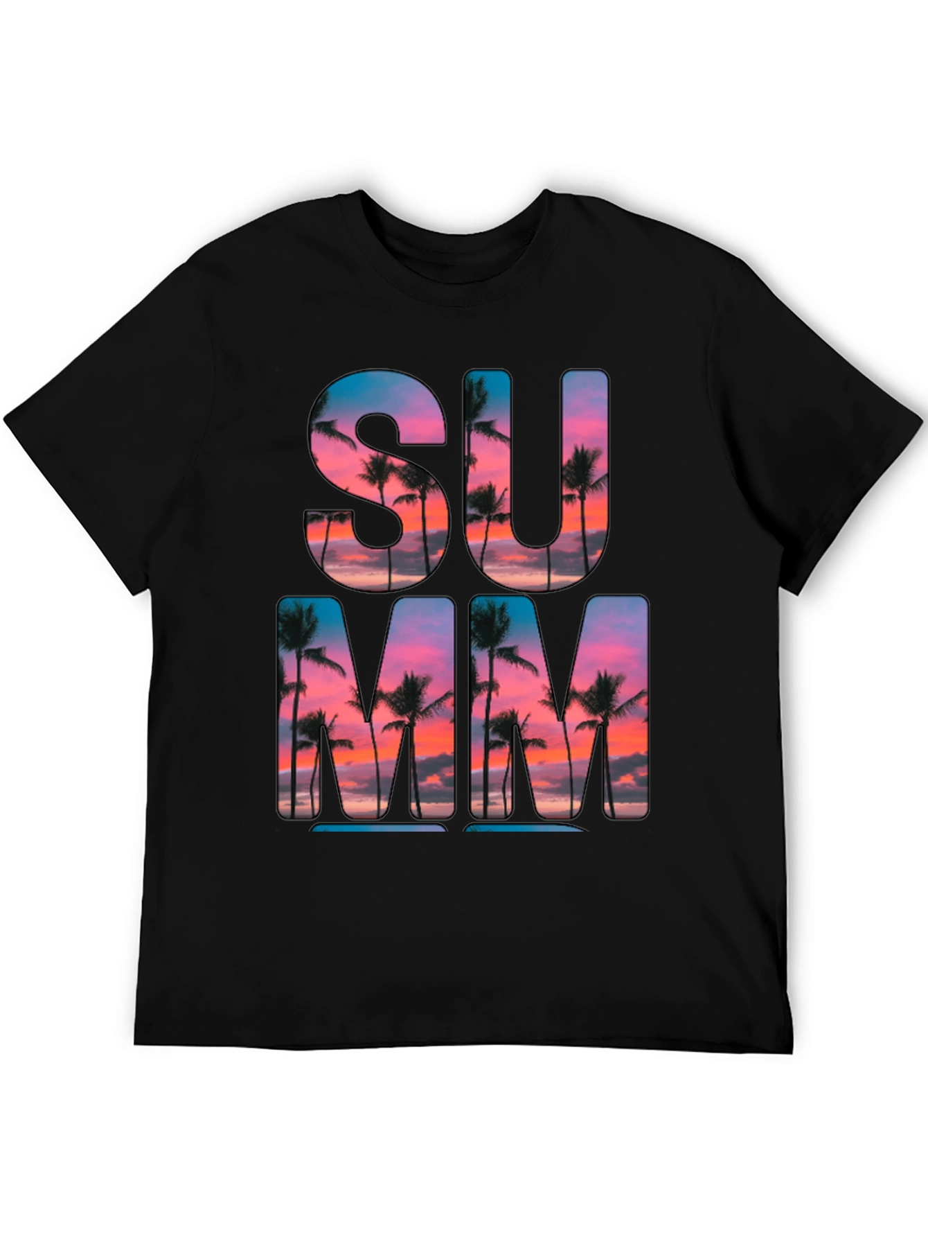 Summer Vibes T-Shirt: Palm Tree Sunset Graphic Tee