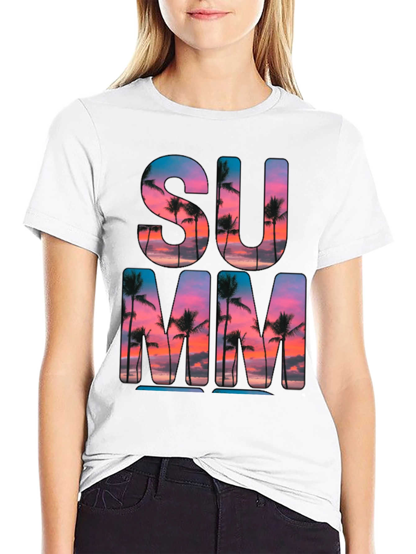 Summer Vibes T-Shirt: Palm Tree Sunset Graphic Tee