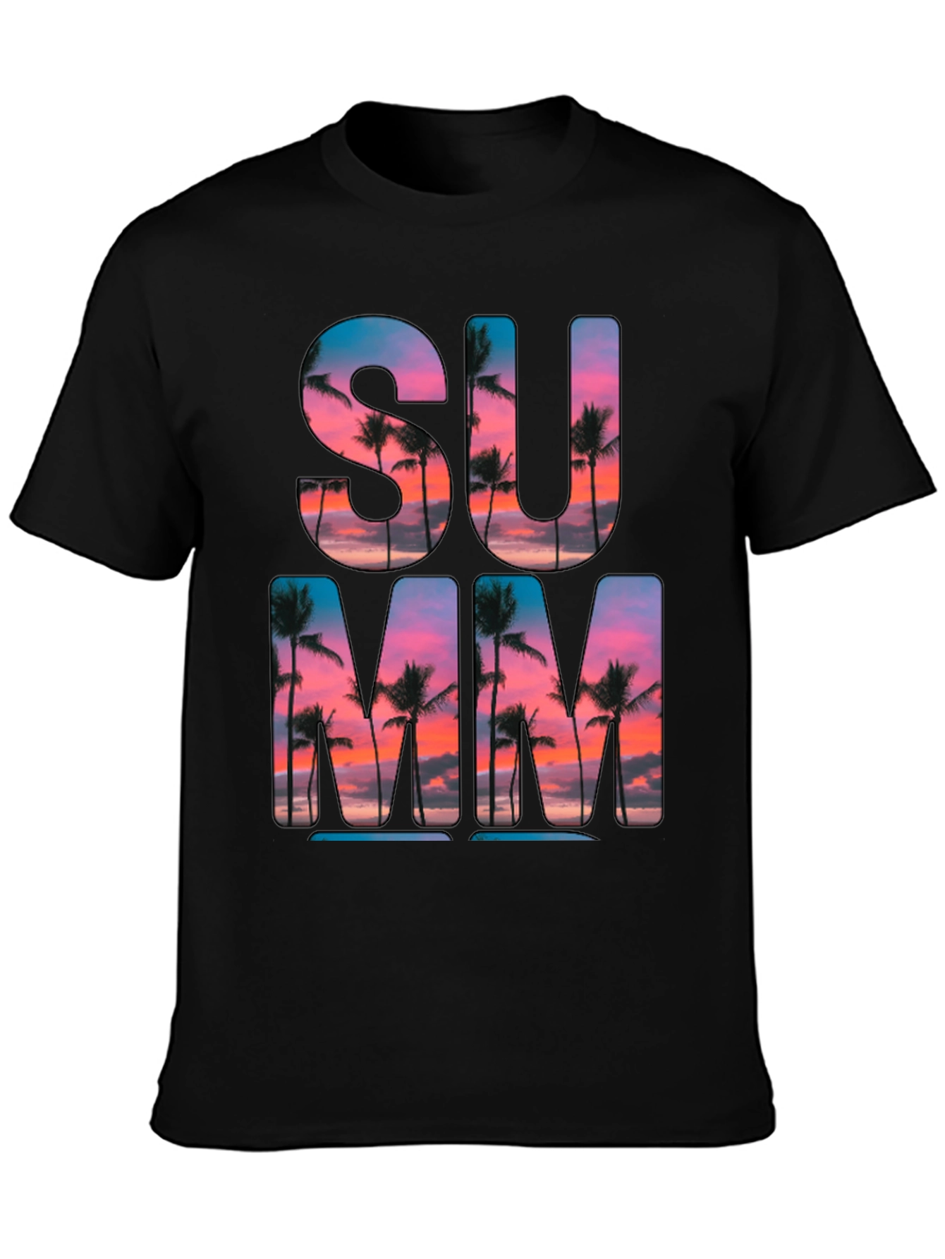 Summer Vibes T-Shirt: Palm Tree Sunset Graphic Tee