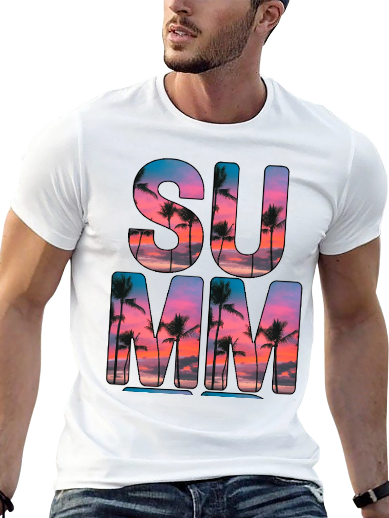 Summer Vibes T-Shirt: Palm Tree Sunset Graphic Tee