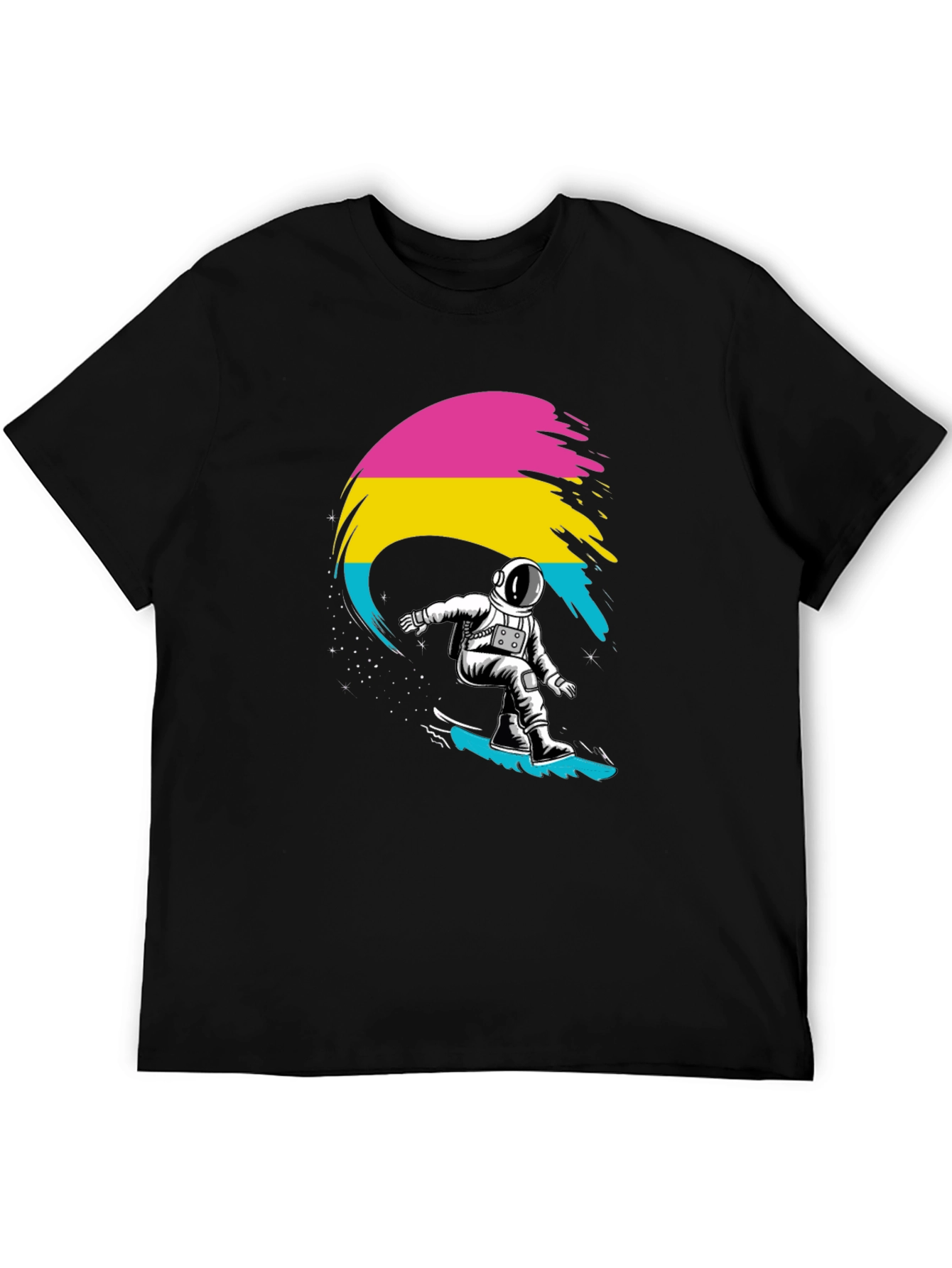 Astronaut Surfing Pansexual Pride T-Shirt