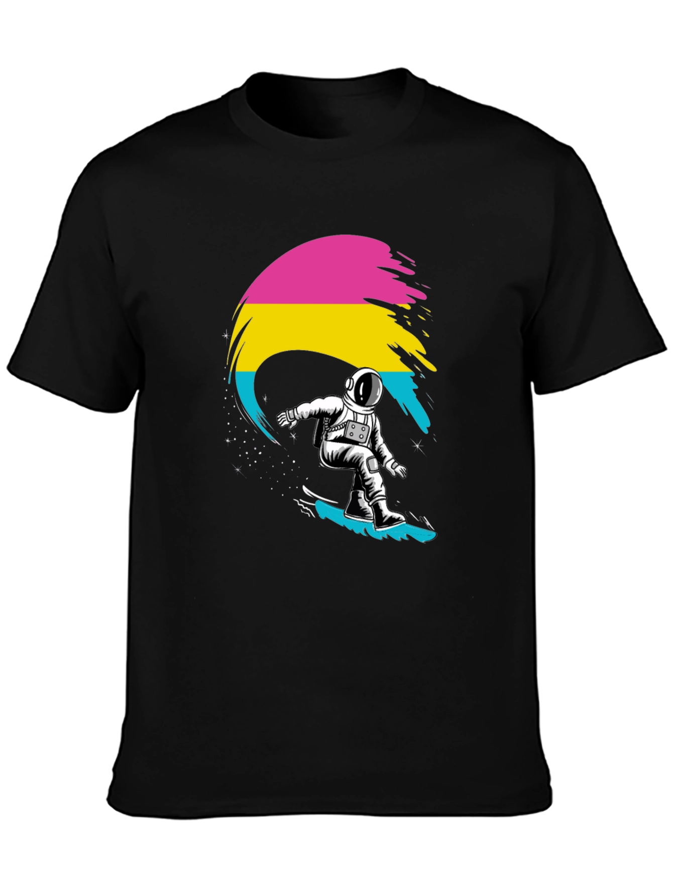 Astronaut Surfing Pansexual Pride T-Shirt